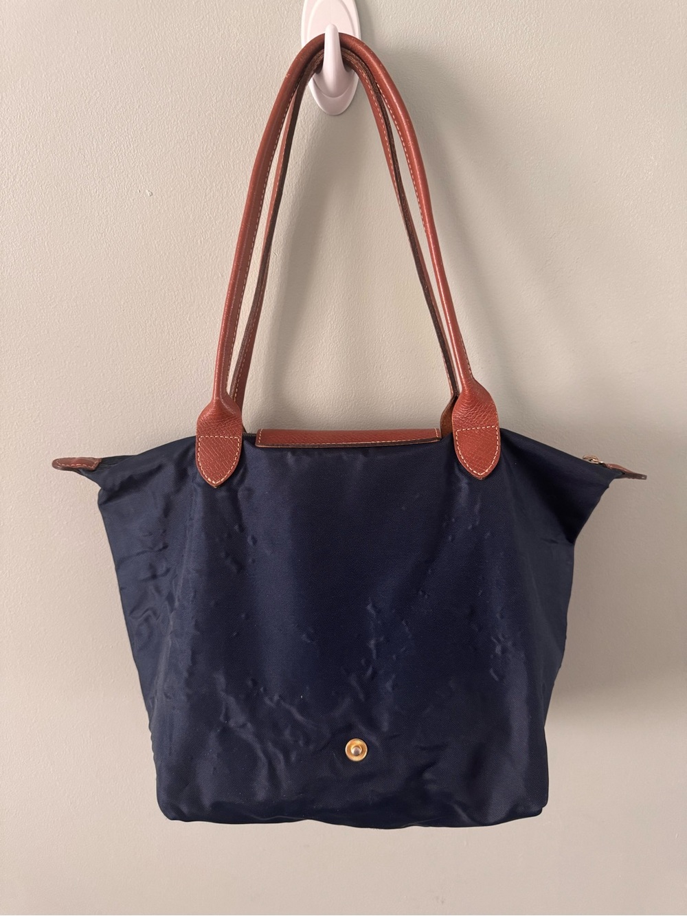 Authentic Longchamp Le Pliage Tote Bag Medium Navy Blue - Flaws - Read - Picture 5 of 11